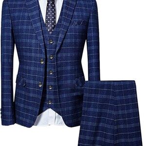 Teen Boy’s Blue Plaid Suit